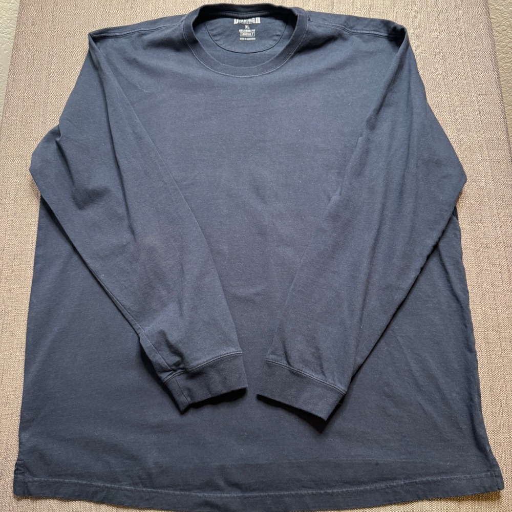 Duluth Trading Co Mens XL Relaxed Fit Longtail T Long Sleeve Navy